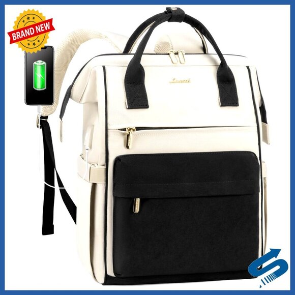 Other - Large 17-Inch Laptop Backpack with USB Port, Waterproof Nylon Work Bag
